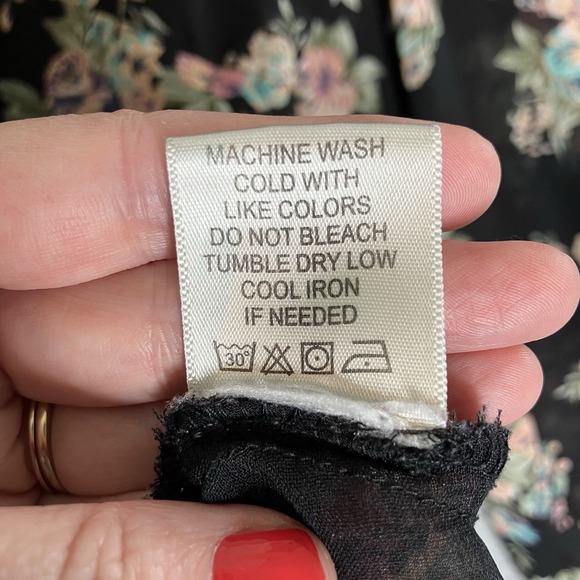 Truth NYC Blouse Womens 3X  Black Floral Peplum Long Sleeve Sheer Lace Romantic - Picture 5 of 15